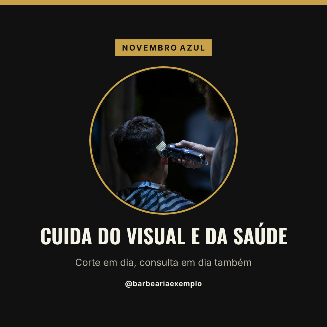 Arte de Novembro Azul lembrando da saúde do homem